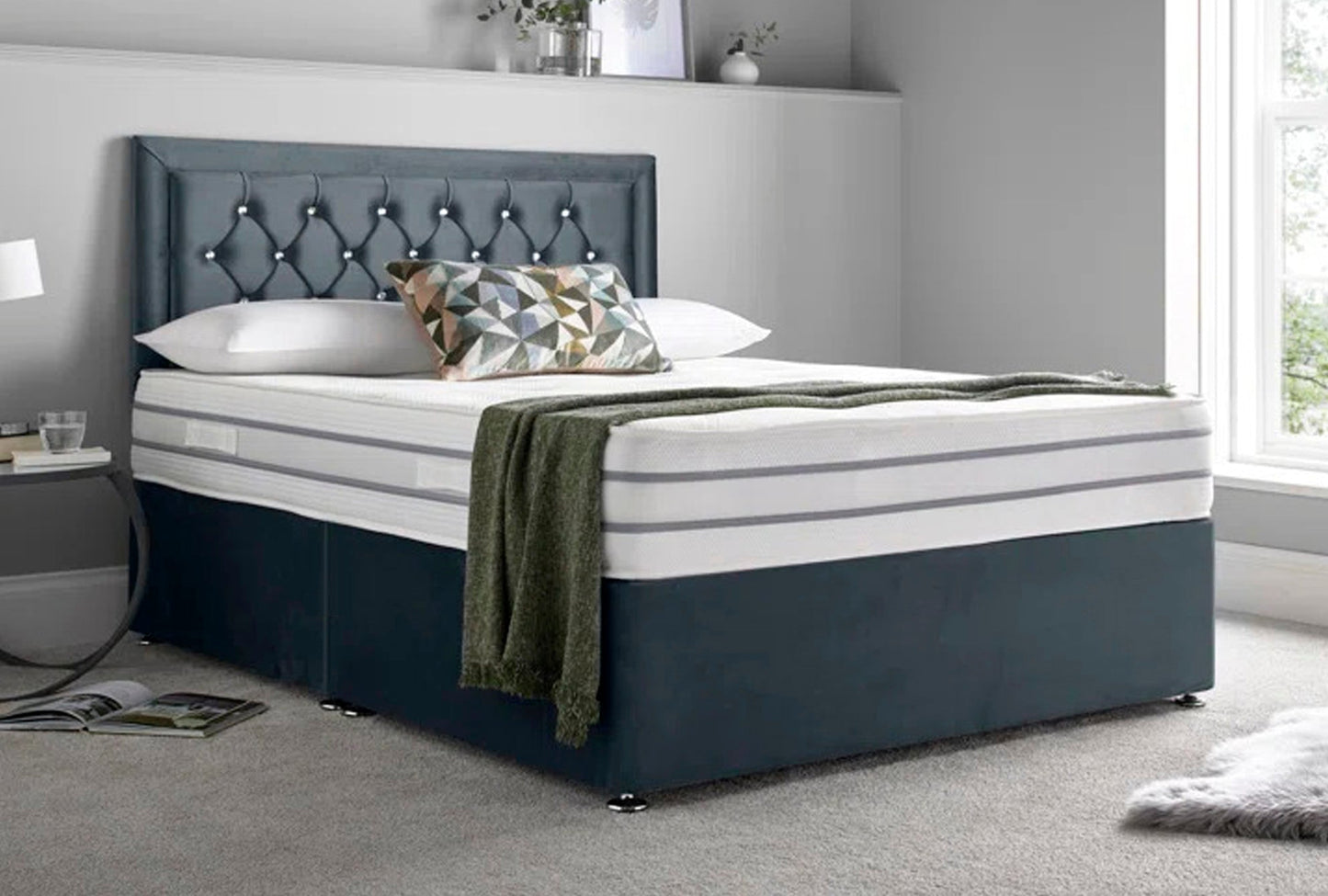 Charlie Plush Divan Bed with Headboard